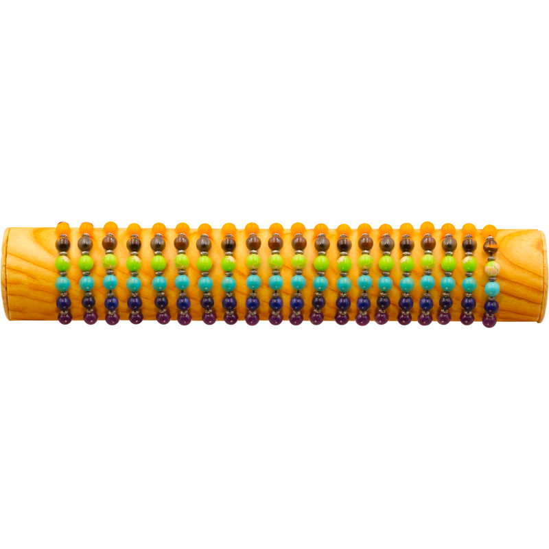 BRACELET FSI45 PIERRE CHAKRA 7 PIERRES - 1 TUBE BOIS (30cm)