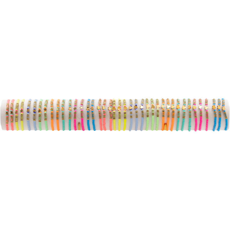BRACELET FSI67 FIMO COEUR/ÉTOILE FLUO - 01 TUBE (40cm)