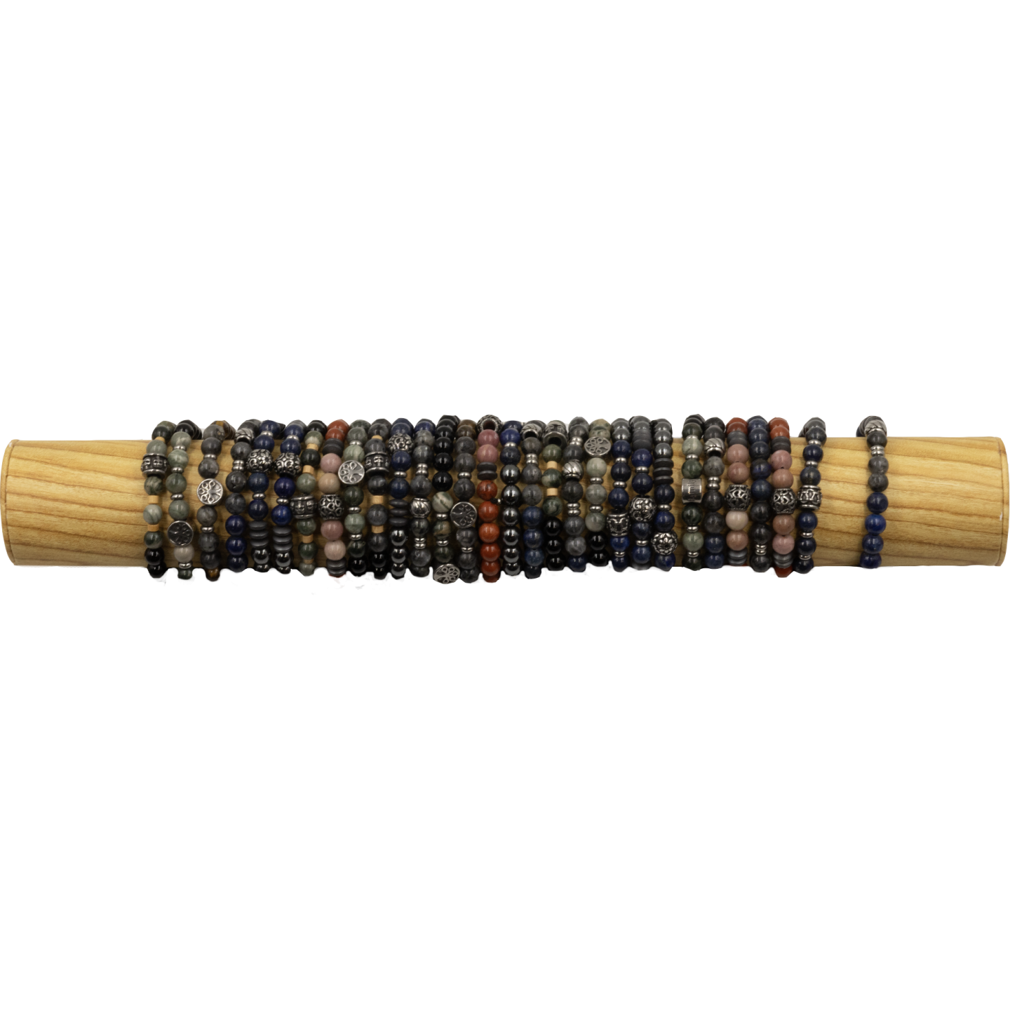 BRACELET PIERRE HOMME - 1 TUBE BOIS (40cm)