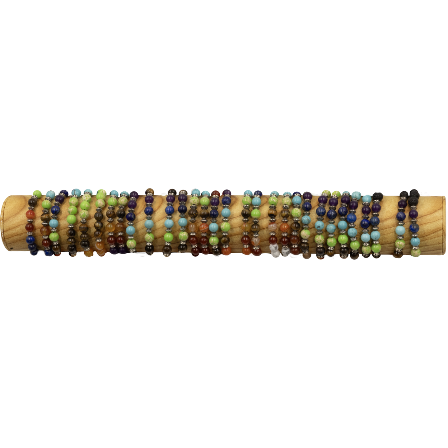 BRACELET FSI61 PIERRE CHAKRA 8 MM - 1 TUBE BOIS (40cm)