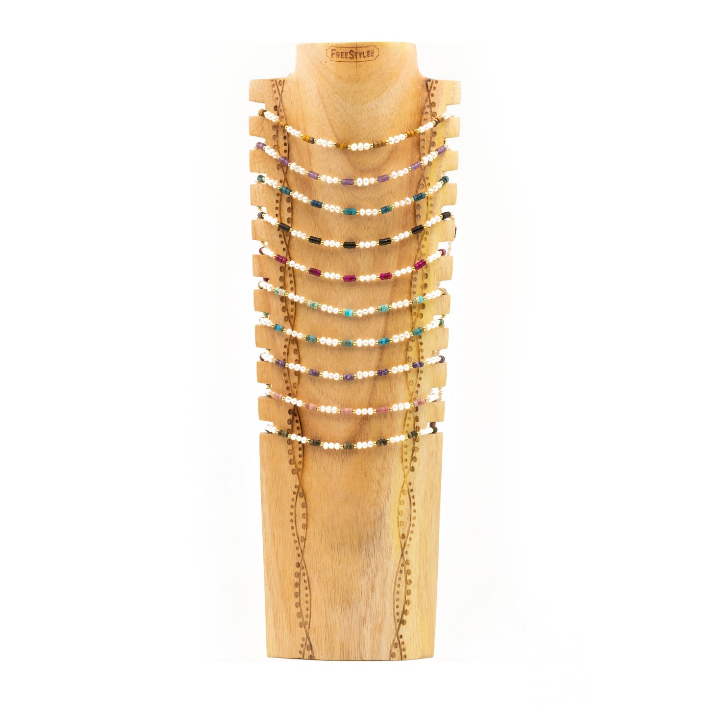 COLLIER TN01 (10 modeles) - COU EN BOIS N25