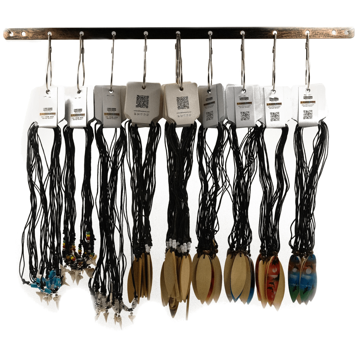 COLLIER SURF/REQUIN - 10 CROCHETS SUR BARRE