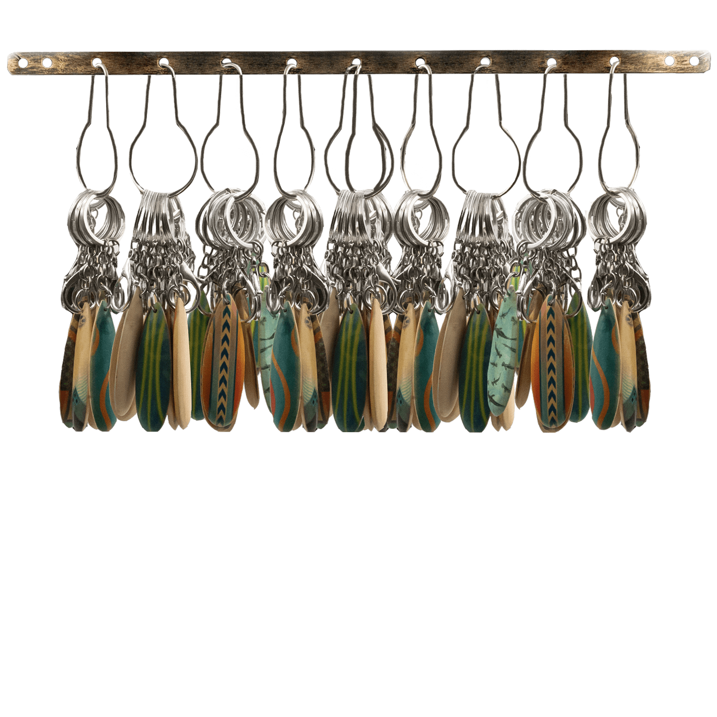 PORTE CLEF FUN SURF - 10 CROCHETS SUR BARRE