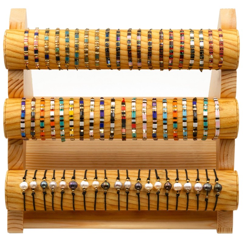 PRÉSENTOIR ESCALIER TUBE BOIS