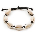 BRACELET COQUILLAGE NOIR ET BLANC FSI19 - TUBE 30cm