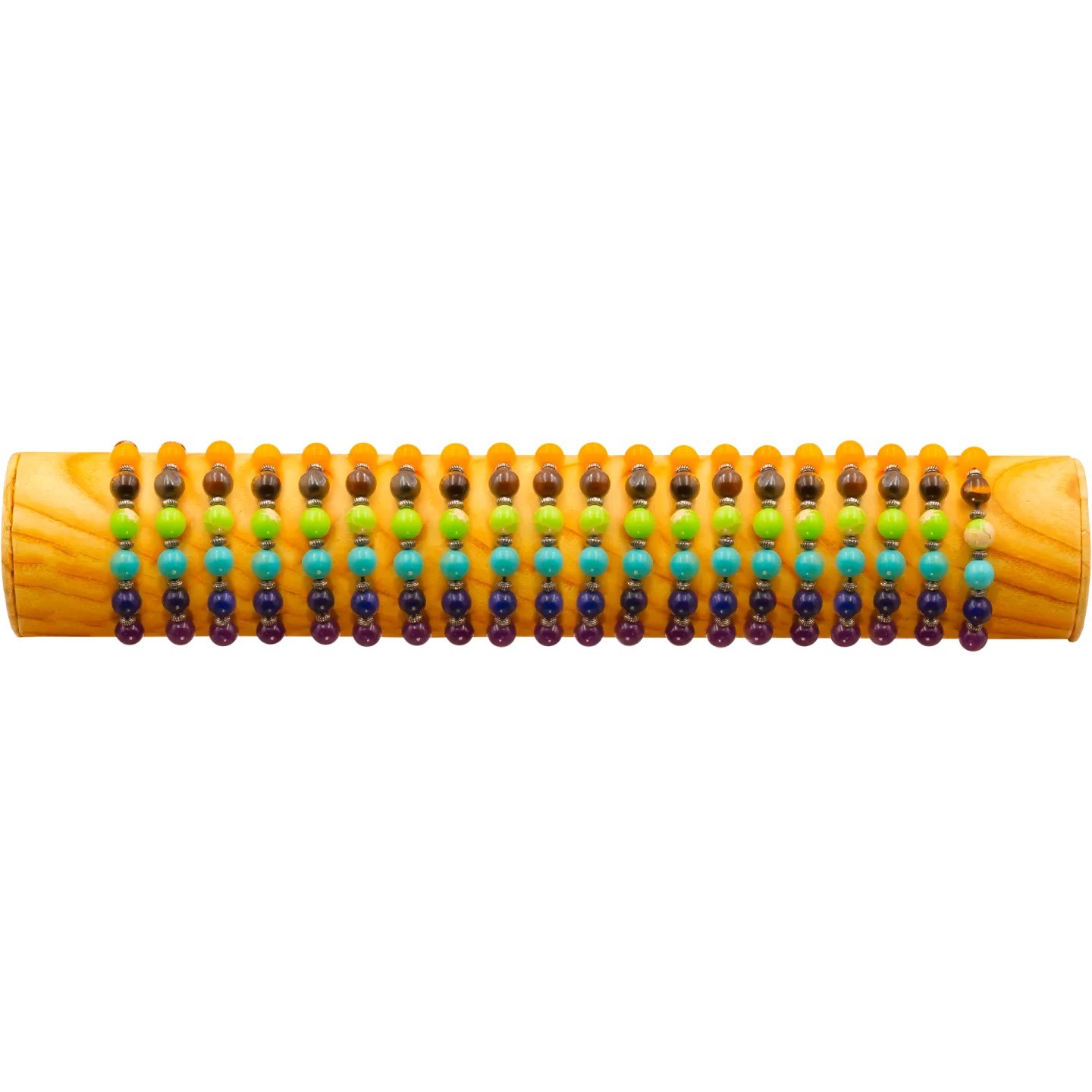 BRACELET PIERRE CHAKRA 7 PIERRES FSI45 - TUBE BOIS 30cm