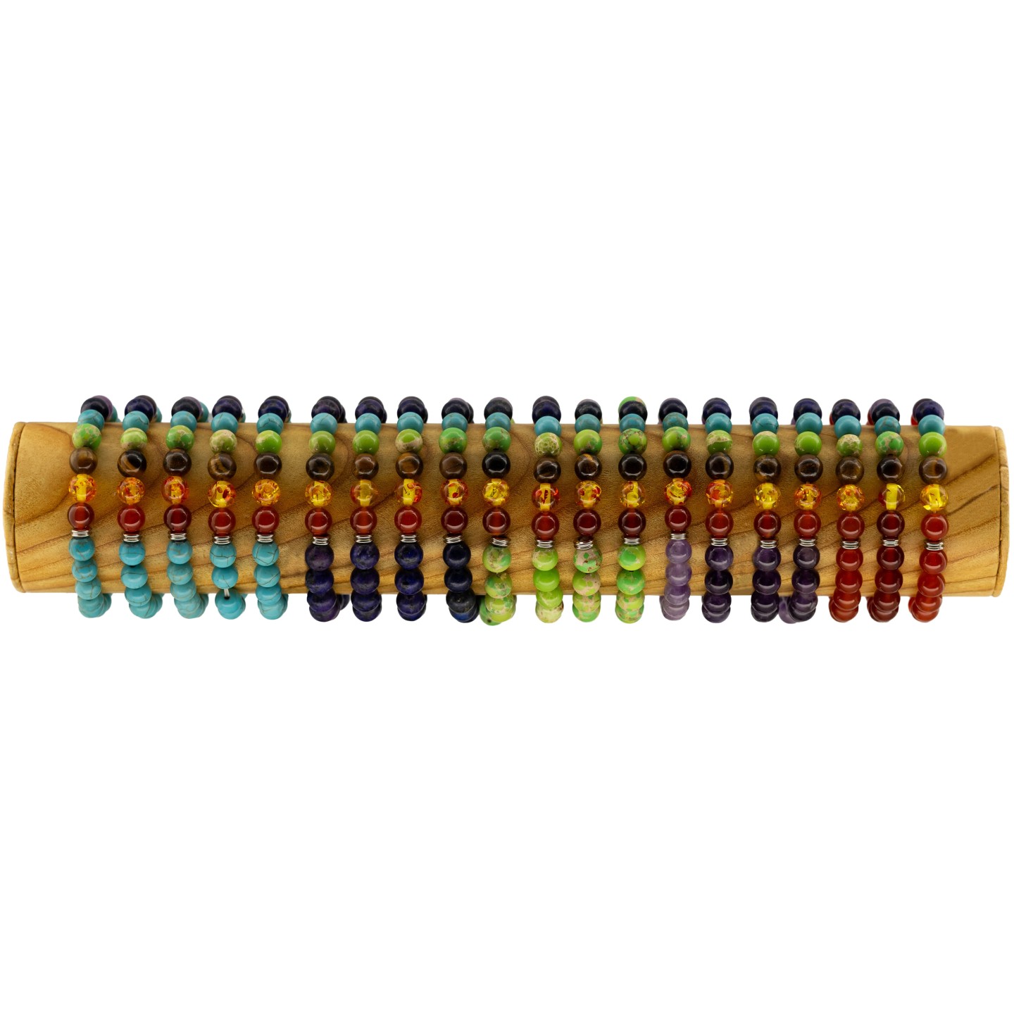 BRACELET PIERRE CHAKRA FSI61 - TUBE BOIS 30cm