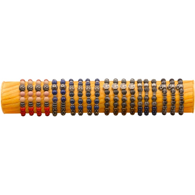 BRACELET PIERRE HOMME - TUBE BOIS 30cm