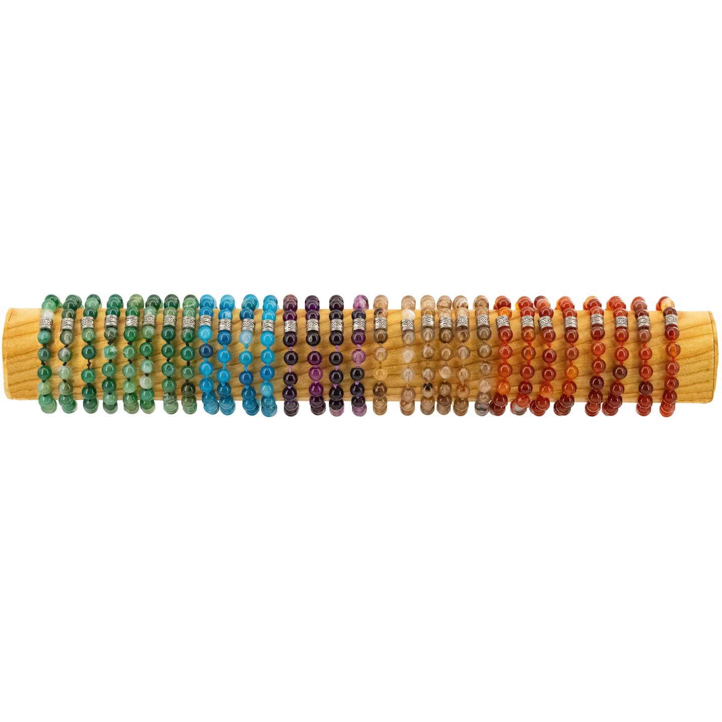 BRACELET PIERRE MACRAMET FSI24 - TUBE BOIS 40cm