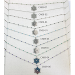 COLLIER CN09 FLOCON ARGENT (16 MODELES) - 01 COU EN BOIS N25