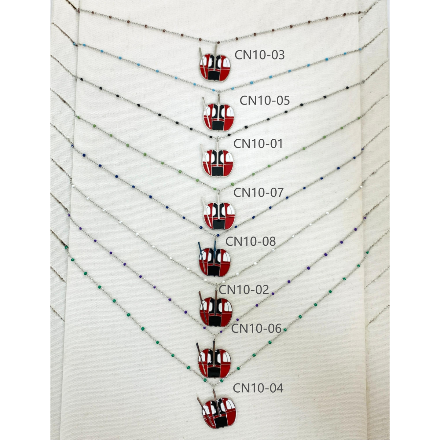 COLLIER CN10 TÉLÉCABINE ARGENT (16 MODELES) - 01 COU EN BOIS N25