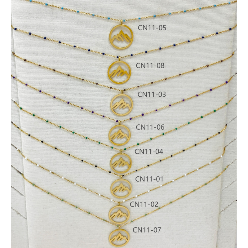 COLLIER CN11 MONTAGNE OR (16 MODELES) - 01 COU EN BOIS N25