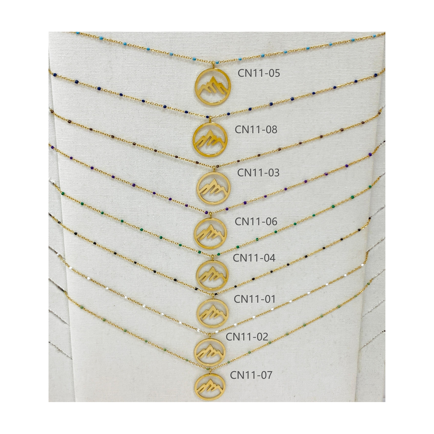 COLLIER CN11 MONTAGNE OR (16 MODELES) - 01 COU EN BOIS N25