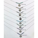 COLLIER CN15 FLOCON ARGENT (16 MODELES) - 01 COU EN BOIS N25