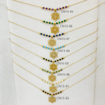COLLIER CN15 FLOCON OR (16 MODELES) - 01 COU EN BOIS N25