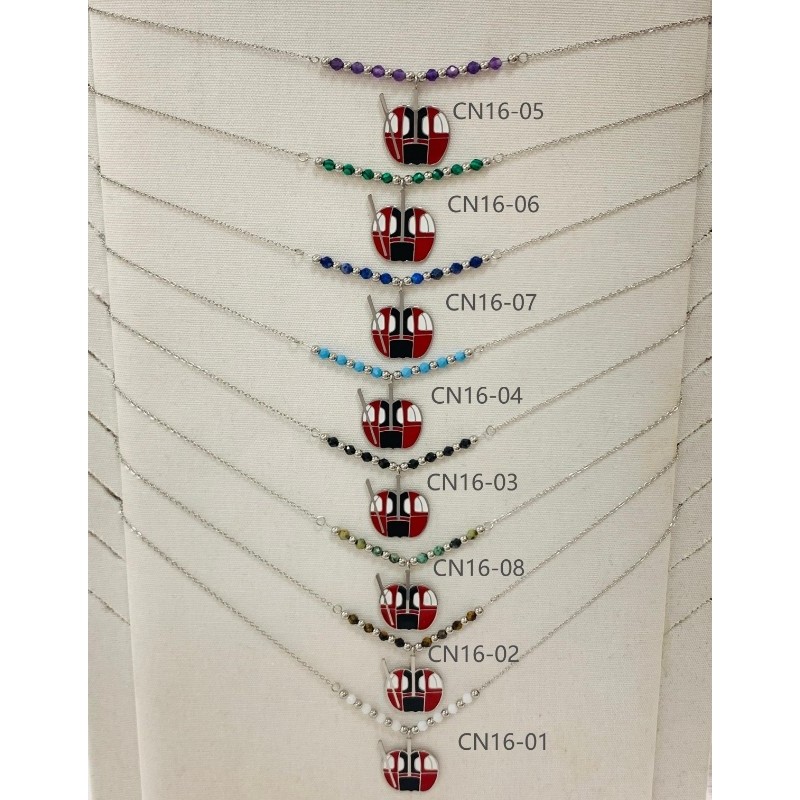 COLLIER CN16 TÉLÉCABINE ARGENT (16 MODELES) - 01 COU EN BOIS N25