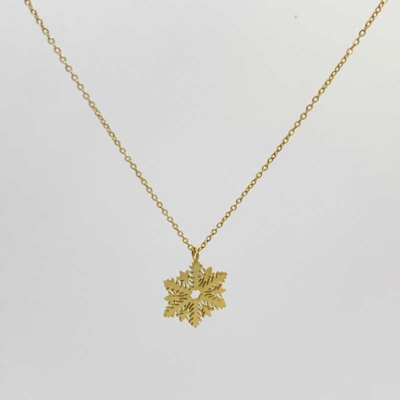 COLLIER CN14 FLOCON OR (20 MODELES) - 01 COU EN BOIS N25