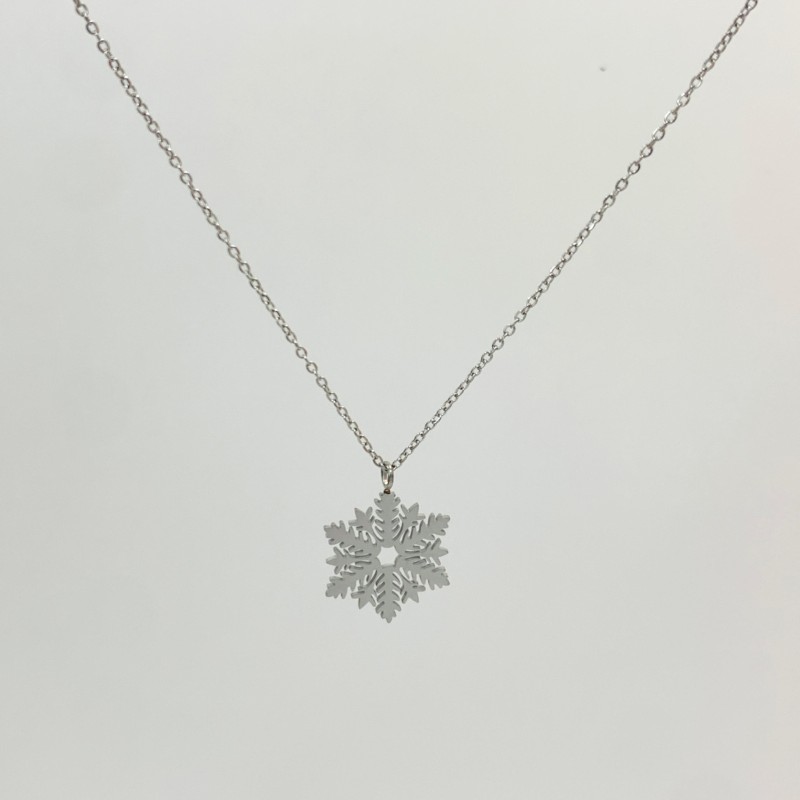 COLLIER CN14 FLOCON ARGENT (20 MODELES) - 02 COU EN BOIS N25